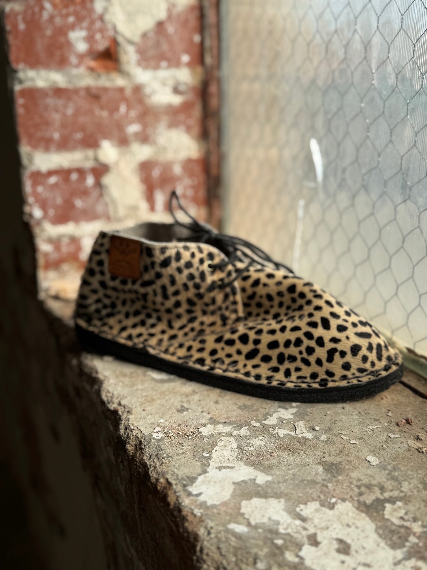 Dimovi Desert Boots - Cheetah Fuzzy Leather