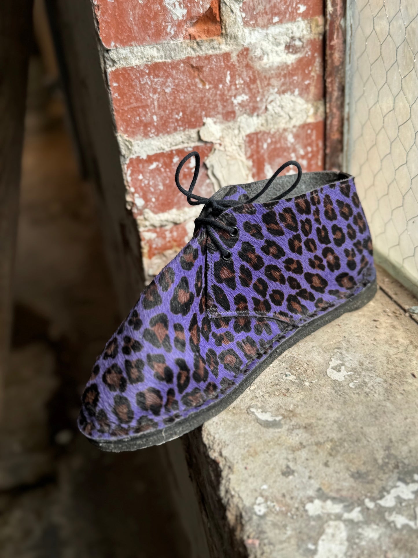Dimovi Desert Boots - Purple Fuzzy Leopard