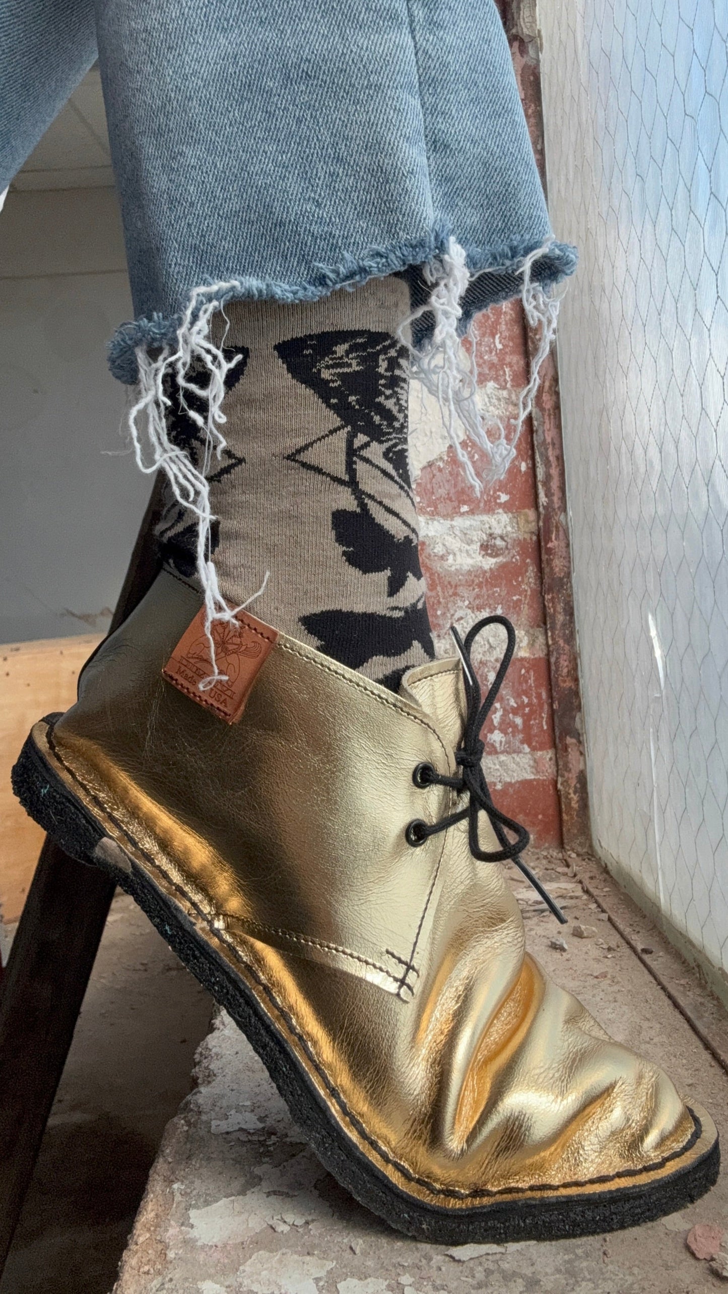 Dimovi Desert Boots - Metallic Gold