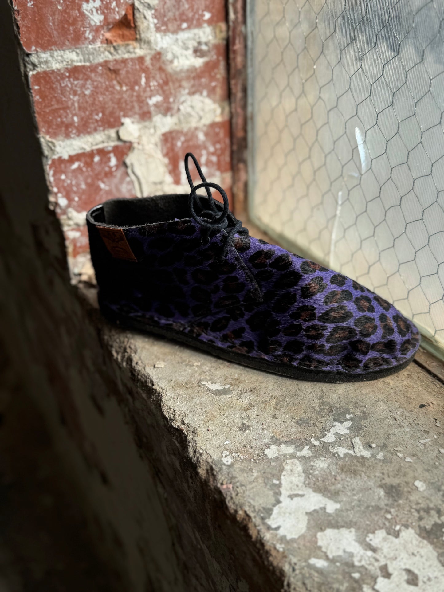 Dimovi Desert Boots - Purple Fuzzy Leopard