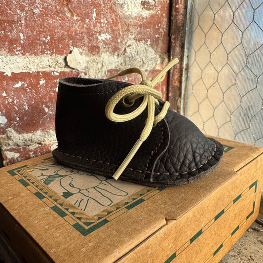 Baby Desert Boots - Handmade Leather Shoes - Pebbled Brown